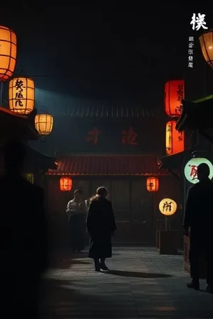 《荒野便利店》竖版海报，公路边亮着灯的玻璃小屋
